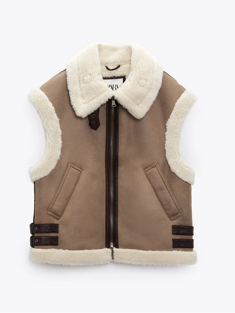 Zara Faux Fur Outer Shell Vests Women’s XS